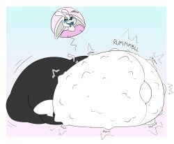 2025 absurd_res anthro aroused ass belly big_belly big_bulge big_butt big_navel black_bottomwear black_clothing black_sclera black_shorts blue_background blue_blush blue_mouth blue_nose blue_tongue blush border bottomwear bulge cheeki clothing colored cropped_sweater cutaway digital_media_(artwork) ears_down expression_cutaway eyebrows fetal_movement flat_colors garina_(reathe) green_eyes grey_inner_ear guardian_spirit heart_tail hi_res huge_belly huge_bulge huge_butt huge_navel hyper hyper_belly hyper_bulge hyper_butt hyper_navel male microsoft motion_lines navel onomatopoeia open_mouth open_smile ori_(series) outie_navel pink_background pink_clothing pink_cropped_sweater pink_topwear pivoted_ears pregnant pregnant_anthro pregnant_male shorts simple_background sitting smile solo sound_effects tail text tight_clothing tongue topwear white_border white_ears white_eyebrows white_tail xbox_game_studios