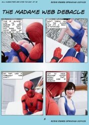 cassandra_webb comic dakota dakota_johnson madame_web_(2024) marvel page_5 page_number peter_parker red_butt rosierears sore_bottom spanked_girl spanking spider-man spider-man_(series)