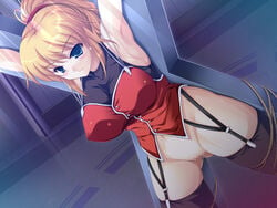 bondage bottomless censored excellen_browning garter_belt pussy rope super_robot_wars team-tanabe thighhighs