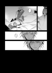 ... 1boy 1girls bed blanket blush cloud_strife comic doujinshi duoj_ji english_text female final_fantasy final_fantasy_vii greyscale male male/female sleeping smile square_enix tagme tifa_lockhart unconscious