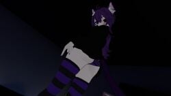 ass female light-skinned_female light_skin neko pale-skinned_female pale_skin panties purple_hair totless_(vtuber) tsuki_kimura virtual_youtuber vrchat vrchat_avatar vrchat_model