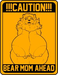 anthro ashthespeedster bear denise_bear female mammal solo ursine warning_sign