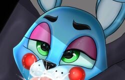 anthro bodily_fluids cum cum_in_mouth cum_inside cum_on_face duo fellatio five_nights_at_freddy's five_nights_at_freddy's_2 genital_fluids girly heavenless lagomorph leporid looking_pleasured male male/male mammal oral penile rabbit scottgames sex toy_bonnie_(fnaf)