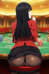 1female 1girls ai_generated artkoikoi ass back_view bangs female female_only hi_res highres jabami_yumeko kakegurui koikoi light-skinned_female long_hair looking_at_viewer looking_back looking_back_at_viewer panties pantyhose rear_view school_uniform schoolgirl schoolgirl_uniform skirt solo solo_female tagme very_high_resolution