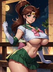 ai_generated bishoujo_senshi_sailor_moon clothing female large_breasts looking_at_viewer makimass_ai makoto_kino sailor_jupiter skirt