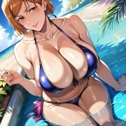 1girls ai_generated alternate_breast_size big_breasts bikini bostin breasts busty curvaceous curvy curvy_body curvy_female curvy_figure female huge_breasts jujutsu_kaisen kugisaki_nobara large_breasts mommy nipples sweat sweating sweaty sweaty_body sweaty_breasts thick_thighs thighs venus_body