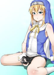 1boy abs androgynous armpits bike_shorts blonde_hair blue_eyes blush bridget erection erection_under_clothes femboy flat_chest girly guilty_gear high_resolution himesamaiove leggings long_hair male male_only masturbation penis priestess priestess_clothes shorts sitting small_penis socks solo thick_thighs thighs tight_clothing tight_shorts