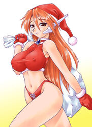 1girls christmas christmas_outfit clothing erect_nipples erect_nipples_under_clothes female female_only gloves hat huge_breasts large_breasts neriwasabi panties robot_ears sack santa_hat serio_(to_heart) solo to_heart to_heart_(series)