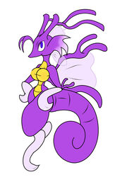 anthro breasts color female female_only gb_of_bs kingdra nipples nude pokemon purple_body shiny_kingdra shiny_pokemon solo tail white_background