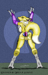 anal_insertion anthro back_view color digimon female female_only fur furry insertion multiple_insertions nude pussy pussy_juice renamon solo tagme vulva