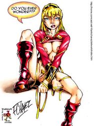 1girls 2005 cassie_sandsmark color colored dc_comics female female_only frank_chavez smooth_skin solo teen_titans wonder_girl wonder_woman_(series) woobaby43