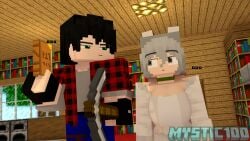 3d imminent_sex lucy_the_wolf mine-imator minecraft mystic100 mystic_(mystic100) video_games wolf_girl