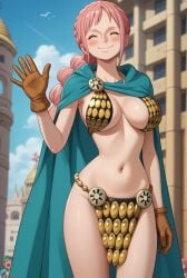 ai_generated bikini_armor breasts female midriff navel one_piece pink_hair rebecca_(one_piece) robinlover tagme