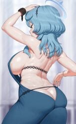 1girls accurate_body_type ako_(blue_archive) ako_(dress)_(blue_archive) alternate_costume areola areola_slip areolae artist_request ass ass_cleavage back_view background backless_dress backless_outfit bare_back big_breasts big_thighs blue_archive blue_hair booty bracelet bracelets breasts butt_crack dress dress_only fancy_clothing female female_focus female_only hair hair_between_eyes hair_ornament hairband hand_cuff huge_breasts human large_breasts light-skinned_female light_blue_hair light_skin looking_away nail_polish nails nails_painted nice_ass nipple_slip nipples no_bra no_panties open_back_dress open_clothes painted_nails pale-skinned_female pale_skin part_1 pose posing posing_for_the_viewer purple_nails round_ass round_butt shiny_skin side_view sideboob skimpy skimpy_clothes skimpy_dress skimpy_outfit smooth_skin solo solo_female solo_focus thick_thighs thighs unaware underboob wardrobe_malfunction wet wet_body wet_skin