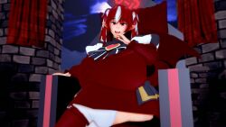 3d 3d_(artwork) bbw chubby chubby_female grin huge_breasts image_set koikatsu looking_at_viewer mavalio original original_character red_hair sitting smile smiling smug smug_face solas_(artist) thick_thighs