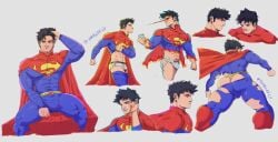 1boy 2022 abs ass bisexual_male black_hair bulge clothing_damage dc dc_comics fit gay_male heat_vision human jockstrap jon-el jonathan_kent male male_focus male_only muscular muscular_male poses queer sole_male solo solo_focus solo_male superboy superboy_(jonathan_kent) superman superman_(jonathan_kent) superman_(series) yaroslavlv