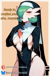 ai_generated c4n3c0 female gardevoir nun nun_outfit pokemon pokemon_(species) revealing_clothes