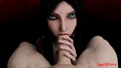 1boy 1boy1girl 1girls 3d alice_(madness_returns) alice_in_wonderland alice_liddell alice_madness_returns american_mcgee's_alice animated blender blowjob fellatio goth male/female no_sound oral oral_sex penis sageofosiris video