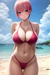 ai_generated beach big_breasts bikini go-toubun_no_hanayome nakano_ichika