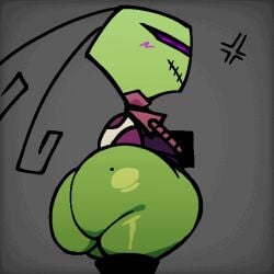 1girls alien alien_girl alien_humanoid angry animated animated_gif ass_focus big_ass fat_ass female_only gif green_body green_skin huge_ass huge_butt invader_zim nanodude78 purple_eyes shaking_butt shortstack tagme tak_(invader_zim)