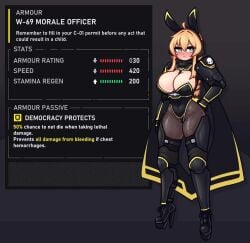 1girls big_breasts blonde_hair bunny_ears bunnysuit female helldiver_(helldivers) helldivers_2 limebreaker thick thick_legs thick_thighs