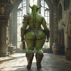 ai_generated bbw big_ass curvy curvy_female darkinea_realm fat fat_ass female green_body green_skin huge_ass