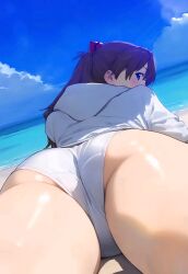 1girls ai_generated ass ass_focus asuka_langley_sohryu background beach beach_sex behind_view bikini blue_eyes blue_eyes_female blush blushing_at_viewer blushing_female butt_focus clouds day daytime delicious_ass female female_only girl_only legs long_hair long_hair_female looking_back looking_back_at_viewer lucifel99 medium_ass medium_butt neon_genesis_evangelion nice_ass ocean only_female only_girl orange_hair orange_hair_female pov remastered shiny_ass shiny_legs shiny_skin sky solo solo_focus thick_legs thick_thighs thighs tied_hair upscaled white_bikini white_clothes white_clothing young young_female young_girl young_woman