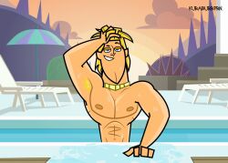 geoff_(tdi) human human_only kuraburrprn light-skinned_male light_skin male male_focus male_only solo solo_male total_drama_island wet_body