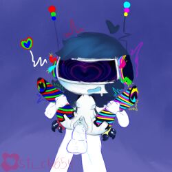 android_girl antennae cmyk d: digital_painting discord discord_bot gradient_background headphones_only legs_held_open legs_spread oc pale_skin pixel(discord_bot) reverse_suspended_congress rgb rgb_(artist) rgb_lighting robot_girl robotic_arm spread_legs vaginal_penetration visor visor_(eyewear) wires