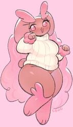 adorable big_breasts big_hips bunny bunny_girl chubby chubby_anthro chubby_female cute cute_face lopunny pokemon pokemon_(species) shgrcube_art shiny_pokemon thick thick_thighs turtleneck turtleneck_sweater wholesome