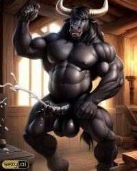 ai_generated anthro beast bovine_humanoid cum cumshot equine_genitalia equine_penis fat fat_bastard fat_belly fat_man horns horse_penis horsecock massive_cock massive_penis minotaur monster monster_cock muscular muscular_anthro muscular_male