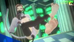 3d animated areolae atlus barefoot black_toenails brown_hair brown_nipples fangs feet floating foot_fetish mask megami_tensei nekomata_(megami_tensei) nipples painted_nails painted_toenails persona persona_(species) persona_3 shin_megami_tensei soles sound switchlaid tagme video