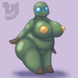 1girls anthro anthrofied areolae arthropod ass bald barefoot belly big_ass big_belly big_breasts blue_eyes blue_sclera breasts charjabug erect_nipples female female_only green_skin huge_breasts insect looking_at_viewer navel nintendo nipples nude overweight overweight_female pokemon pokemon_sm posexe pussy simple_background slightly_chubby smile solo standing text thick_thighs video_games voluptuous watermark wide_hips