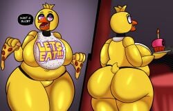 alternate_version_available animatronic anthro bbw big_ass chica_(fnaf) chicken classic_chica_(fnaf) cupcake_(fnaf) five_nights_at_freddy's furry no_nipples pizza plump robot robot_girl someth1ngoranother