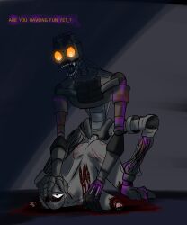 blood fnaf gore orange_eyes ripped_apart robot robot_boy robot_penis robotic_arm the_mimic the_mimic_(fnaf) themimic y/n