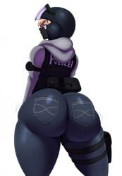 1girls apple_butt ass ass_jiggle big_ass blonde_hair blue_eyes bubble_butt bulletproof_vest clothing face_mask fat_ass female female_focus female_only gun_holster helmet hoodie huge_ass huge_butt iq_(rainbow_six) jeans looking_at_viewer looking_back motion_lines pawg pear_shaped police rainbow_six rainbow_six_siege skin_tight sssonic2 thick_ass thick_thighs tight_clothes tight_jeans tight_pants tom_clancy