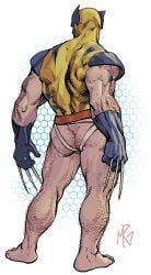 1boy 2014 artist_signature ass hairy jockstrap logan_(x-men) marvel marvel_comics no_pants no_visible_face no_visible_genitalia ransomgetty wolverine_(x-men) x-men