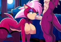 ai_generated breasts espio_the_chameleon oral penis sonia_the_hedgehog sonic_(series) sonic_the_hedgehog_(series) sucking