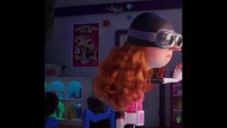 despicable_me despicable_me_4 goggles illumination_entertainment no_sound poppy_prescott red_hair seductive seductive_smile tagme universal_studios video walking