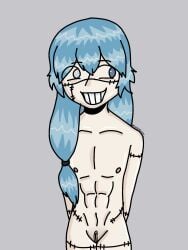 bad_art blue_hair completely_nude cringe cuntboy femboy hell_yeah heterochromia i_hate_my_life jujutsu_kaisen lobotomy lobotomy_kaisen mahito_(jujutsu_kaisen) nipples nude nude_cuntboy pussy smile what why wtf_is_this