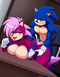 ai_generated ass bed bedroom blue_body breasts incest incest_(lore) magenta_fur male/female pink_hair sex sonia_the_hedgehog sonic_(series) sonic_the_hedgehog sonic_the_hedgehog_(series) sonic_underground sonic_x_sonia straight veiny_penis