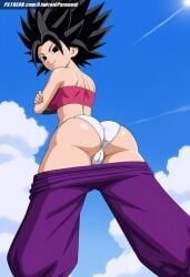 ai_generated aindroidparanoid ass ass_focus big_ass big_breasts black_hair breasts busty cameltoe caulifla caulifla_(dragon_ball) curvy dragon dragon_ball dragon_ball_super dragon_ball_z fat_ass female female_only from_below hips large_ass large_breasts large_butt narrow_waist panties saiyan slim_waist stable_diffusion super_saiyan undressing voluptuous waist