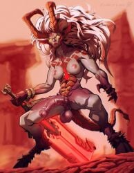 absurd_res animal_genitalia animal_penis anus balls big_penis breasts claws cloven_hooves crossgender curved_horn demon demon_humanoid equine_genitalia equine_penis falcrus front_view ftg_crossgender fti_crossgender genitals glistening glistening_genitalia glistening_penis greatsword gynomorph hair hi_res holding_melee_weapon holding_object holding_sword holding_weapon hooves horn horned_humanoid humanoid intersex lips long_hair long_horn magik marvel marvel_rivals melee_weapon nude nude_gynomorph penis saggy_balls solo sword tail tailed_humanoid weapon white_hair yellow_eyes