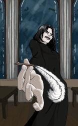 black_eyes black_hair front_view gay harry_potter male male_only severus_snape yaoi