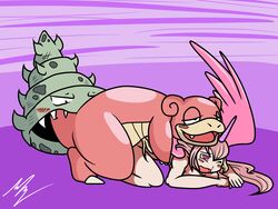 2017 alicorn bite blush breasts crossover deadxqueen equine fangs female friendship_is_magic horn humanoid hybrid male mammal my_little_pony nintendo open_mouth penetration pokemon sex slowbro tongue video_games wings