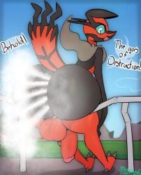 anthro avian backsack balls big_ass bird edit edited fart fart_cloud fart_fetish farting femboy legendary_pokemon male miso_souperstar nude outside penis perineum pokemon pokemon_(species) presenting_hindquarters sitting smelly solo steam_fart stench text third-party_edit yveltal