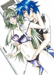 bra breast_grab fingering leon_kuze muv-luv muv-luv_alternative_-_total_eclipse panties straight takamura_yui