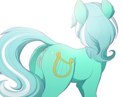 anus cutie_mark equine evehly female feral friendship_is_magic fur green_fur green_hair hair lyra_heartstrings_(mlp) mammal my_little_pony pussy simple_background solo white_background