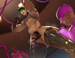 2boys abs armpits arms_up balls beefy biceps big_penis bottomless cellphone censor_bar censored censored_balls censored_penis dark_skin dutch_angle eight_pack engrish eyemask gay gloves half-erect happy_trail hero hero_in_trouble hi_res huge_cock hunk legs_apart legwear long_penis male male_only manly mature_male mosaic_censoring muscles muscular muscular_arms muscular_legs muscular_male muscular_thighs navel original original_character pecs penis penis_bigger_than_head pubic_hair quadriceps restrained restrained_wrists six_pack skimpy smartphone standing struggling sweat sweatdrop thick thick_legs thick_penis thick_thighs tight_clothing toirotto tough_guy typo villain yaoi
