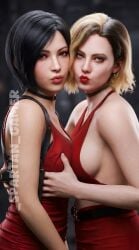 2girls 3d _spartan_gamer ada_wong ada_wong_(adriana) ai_assisted ai_generated asian asian_female big_breasts breasts bust busty curvaceous curvy curvy_figure eyewear fbi fbi_agent female female_focus female_only firearm grace_ashcroft grace_ashcroft_(julia_pratt) hips hourglass_figure human id_card large_breasts legs light-skinned_female light_skin mature mature_female pale_skin resident_evil resident_evil_2 resident_evil_2_remake resident_evil_9:_requiem slim_waist the_spartan_gamer thick thick_hips thick_legs thick_thighs thighs top_heavy voluptuous waist wide_hips